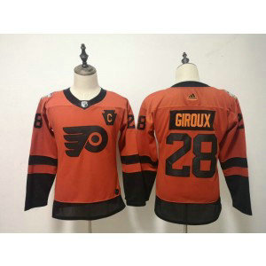 NHL Flyers 28 Claude Giroux 2019 Stadium Series Orange Adidas Women Jersey