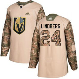 NHL Golden Knights 24 Oscar Lindberg Camo 2017 Veterans Day Adidas Men Jersey