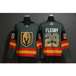 NHL Golden Knights 29 Marc-Andre Fleury Gray Drift Fashion Adidas Men Jersey