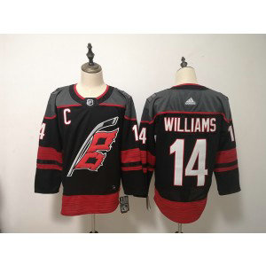 NHL Hurricanes 14 Justin Williams Black Adidas Men Jersey