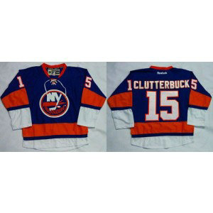 NHL Islanders 15 Cal Clutterbuck Baby Blue Home Men Jersey