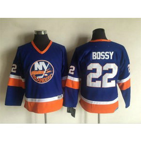 NHL Islanders 22 Mike Bossy Blue CCM Throwback Youth Jersey