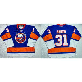 NHL Islanders 31 Billy Smith Baby Blue Home Men Jersey