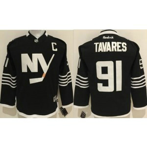 NHL Islanders 91 John Tavares Black Alternate Youth Jersey