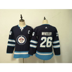 NHL Jets 26 Blake Wheeler Navy Adidas Youth Jersey