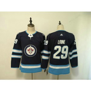 NHL Jets 29 Patrik Laine Navy Adidas Women Jersey