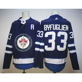 NHL Jets 33 Dustin Byfuglien Blue Adidas Men Jersey