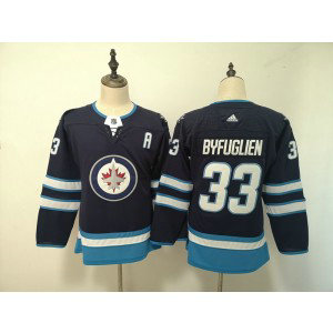 NHL Jets 33 Dustin Byfuglien Navy Adidas Youth Jersey