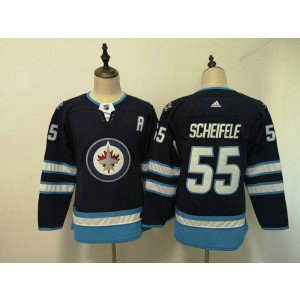 NHL Jets 55 Mark Scheifele Navy Adidas Women Jersey