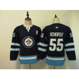 NHL Jets 55 Mark Scheifele Navy Adidas Youth Jersey