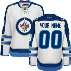 NHL Jets White Reebok Customized Men Jersey