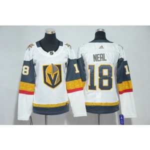 NHL Knights 18 James Neal White Adidas Women Jersey