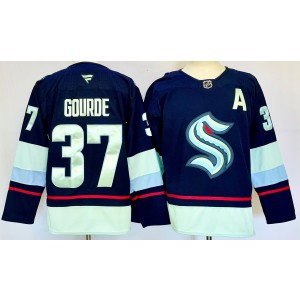 NHL Kraken 37 Gourde Navy 2024 New Fanatics Men Jersey