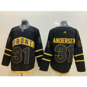 NHL Leafs 31 Frederik Andersen Black Adidas Men Jersey