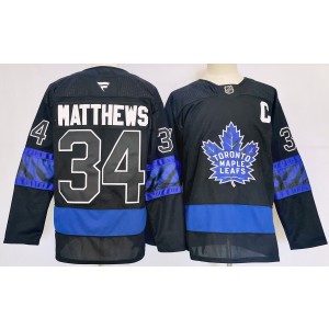NHL Leafs 34 Auston Matthews Black 2024 New Adidas Men Jersey