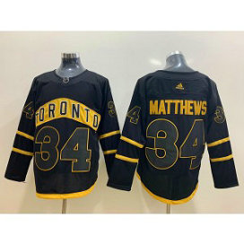 NHL Leafs 34 Auston Matthews Black Adidas Men Jersey