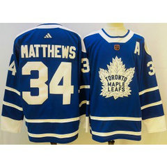 NHL Leafs 34 Auston Matthews Blue 2022-23 Retro Adidad Men Jersey
