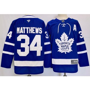 NHL Leafs 34 Auston Matthews Blue 2024 New Adidas Men Jersey