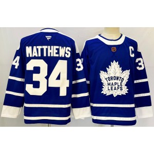 NHL Leafs 34 Auston Matthews Blue 2024 New Fanatics Men Jersey