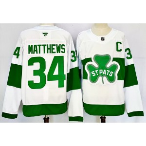 NHL Leafs 34 Auston Matthews White Green New Men Jersey