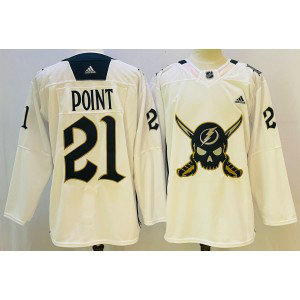 NHL Lightning 21 Point White 2023 Retro Adidas Men Jersey