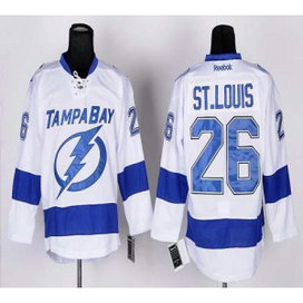 NHL Lightning 26 Martin St.Louis White New Road Men Jersey