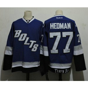 NHL Lightning 77 Victor Hedman Blue Men Jersey