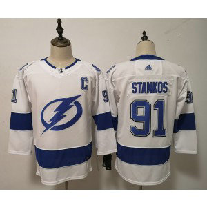 NHL Lightning 91 Steven Stamkos White Adidas Women Jersey