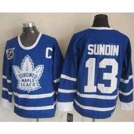 NHL Maple Leafs 13 Mats Sundin Blue 75th CCM Throwback Men Jersey