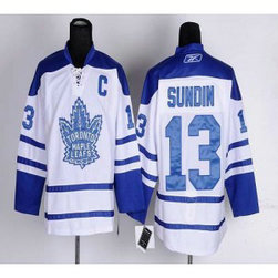 NHL Maple Leafs 13 Mats Sundin White Third Men Jersey