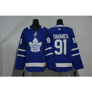 NHL Maple Leafs 91 John Tavares Adidas Blue Women Jersey