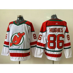 NHL New Jersey Devils 86 Jack Hughes White Alternate Adidas Men Jersey