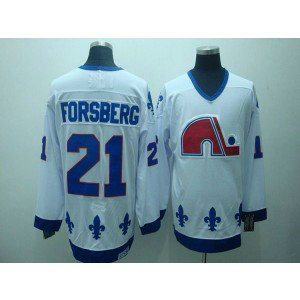 NHL Nordiques 21 Peter Forsberg White CCM Throwback Men Jersey