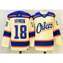 NHL Oilers 18 Zach Hyman White 2025 New Men Jersey