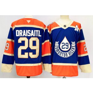 NHL Oilers 29 Leon Draisaitl Blue 2024 New Fanatics Men Jersey