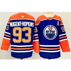 NHL Oilers 93 Ryan Nugent-Hopkins Blue 2024 New Men Jersey