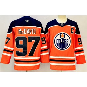 NHL Oilers 97 Connor McDavid Orange 2024 New Men Jersey