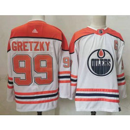 NHL Oilers 99 Wayne Gretzky White Orange Adidas Men Jersey NHL Oilers 99 Wayne Gretzky White Orange Adidas Men Jersey