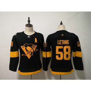 NHL Penguins 58 Kris Letang 2019 Stadium Series Black Adidas Youth Jersey