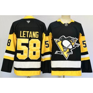 NHL Penguins 58 Kris Letang Black 2024 New Fanatics Men Jersey