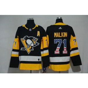 NHL Penguins 71 Evgen Malkin Black USA Flag Adidas Men Jersey NHL Penguins 71 Evgen Malkin Black USA Flag Adidas Men Jersey