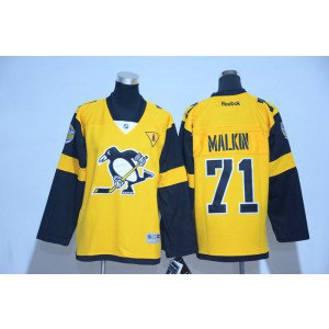 NHL Penguins 71 Evgeni Malkin Yellow 2017 Stadium Series Reebok A Patch Youth Jersey