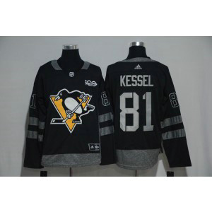 NHL Penguins 81 Phil Kessel 100th Anniversary Black Adidas Men Jersey