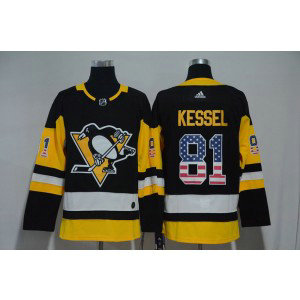 NHL Penguins 81 Phil Kessel Black USA Flag Adidas Men Jersey