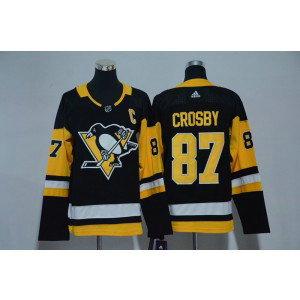 NHL Penguins 87 Sidney Crosby Black Adidas Youth Jersey