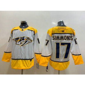 NHL Predators 17 Wayne Simmonds White Adidas Men Jersey