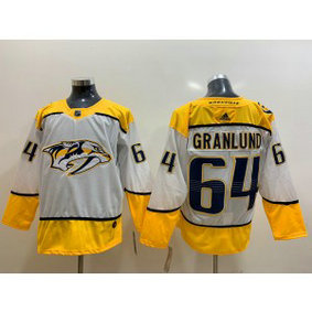 NHL Predators 64 Mikael Granlund White Adidas Men Jersey