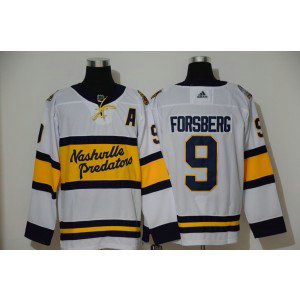 NHL Predators 9 Filip Forsberg White 2020 Winter Classic Adidas Men Jersey