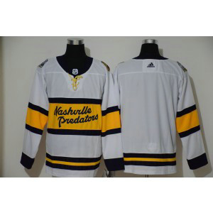 NHL Predators Blank White 2020 Winter Classic Adidas Men Jersey