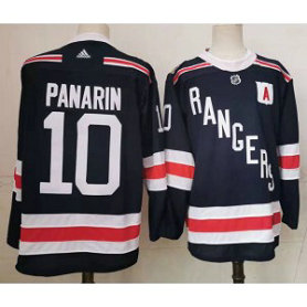 NHL Rangers 10 Artemi Panarin Navy Adidas Men Jersey